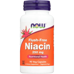 Now Foods Flush - Free Niacin 250 mg 90 Vcaps - 0483 - The Oasis of Health