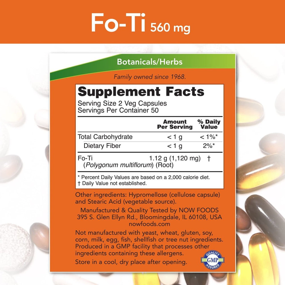 Now Foods Fo - Ti 560 mg 100 Vcaps - 4675 - The Oasis of Health