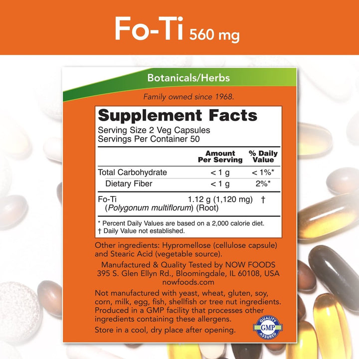 Now Foods Fo - Ti 560 mg 100 Vcaps - 4675 - The Oasis of Health