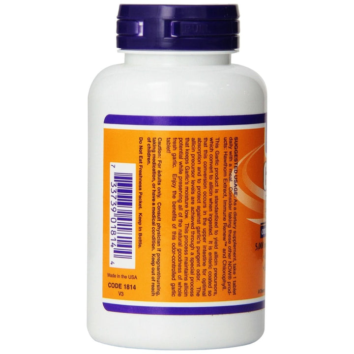 Now Foods Garlic 5000 90 Tablets - 1814 - The Oasis of Health