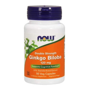 Now Foods Ginkgo Biloba Double Strength 120 mg 50 Vcaps - 4682 - The Oasis of Health