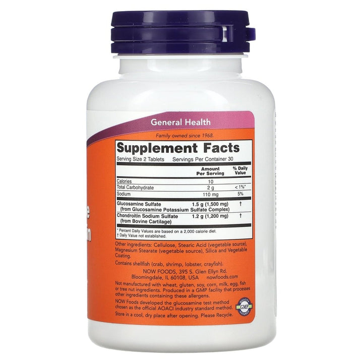 Now Foods Glucosamine & Chondroitin Extra Strength 60 Tablets - 3242 - The Oasis of Health