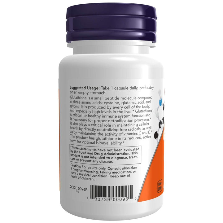 Now Foods Glutathione 250 mg 60 Vcaps - 0096 - The Oasis of Health