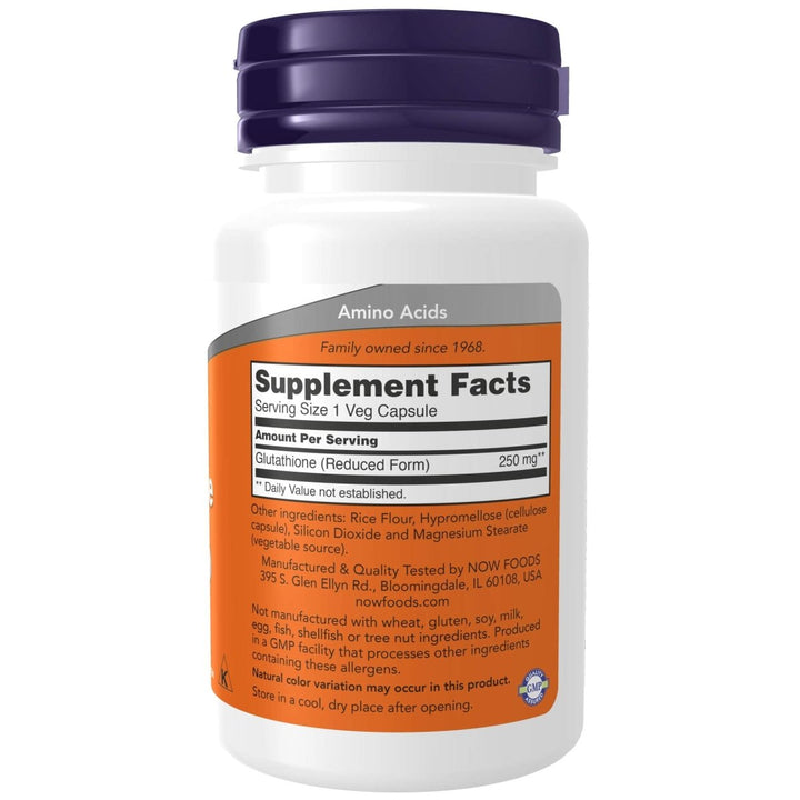 Now Foods Glutathione 250 mg 60 Vcaps - 0096 - The Oasis of Health