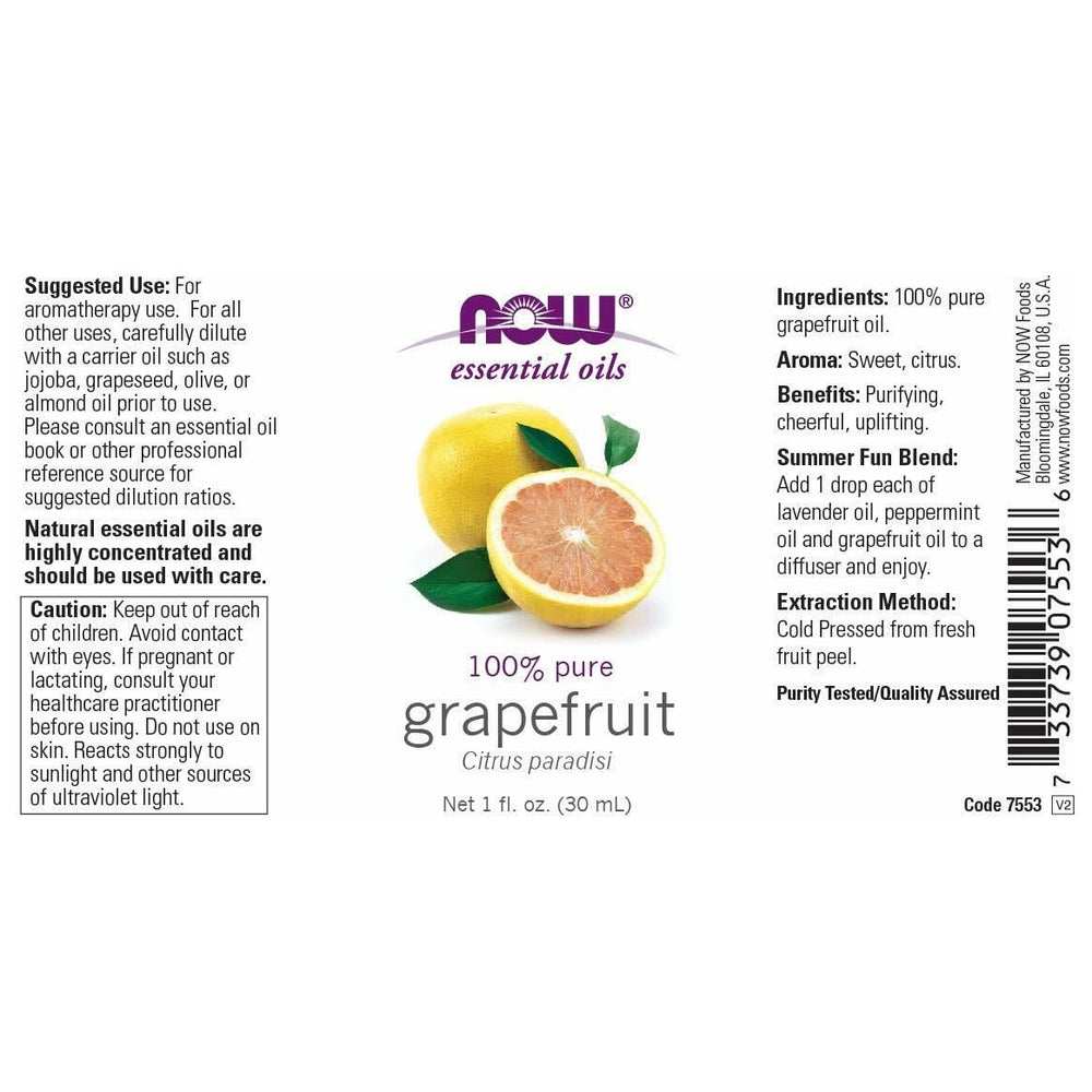 Now Foods Grapefruit Oil, 1 Oz - The Oasis of Health