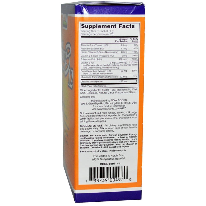 Now Foods Instant Energy B - 12 75 Packets - 0497 - The Oasis of Health