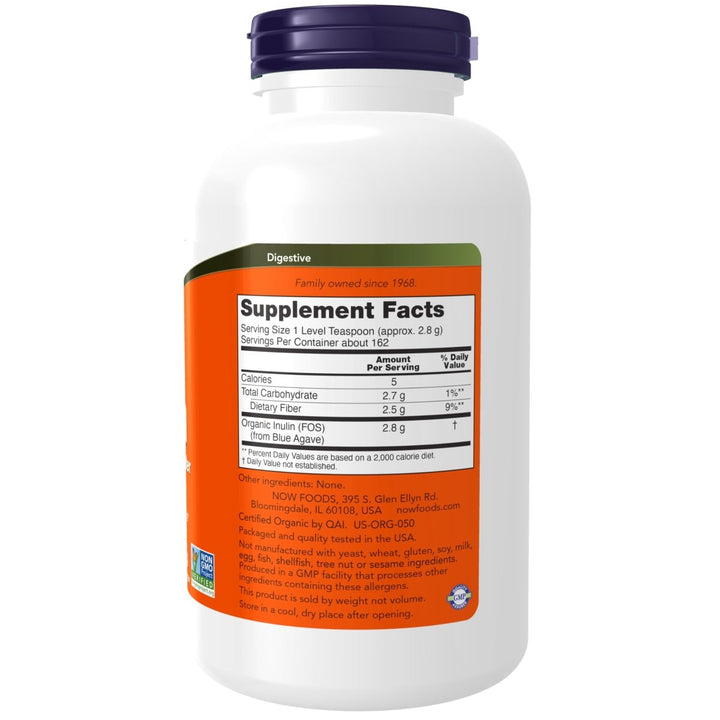 Now Foods Inulin Prebiotic Pure Powder Organic 1 Pound - 2951 - The Oasis of Health