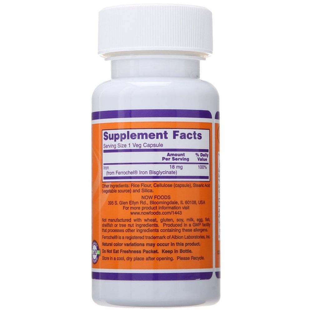 Now Foods Iron 18 mg 120 Vcaps - 1443 - The Oasis of Health