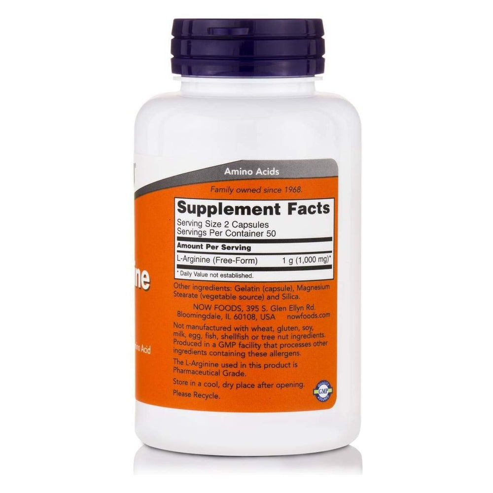 Now Foods L - Arginine 500 mg 100 Vcaps - 0030 - The Oasis of Health
