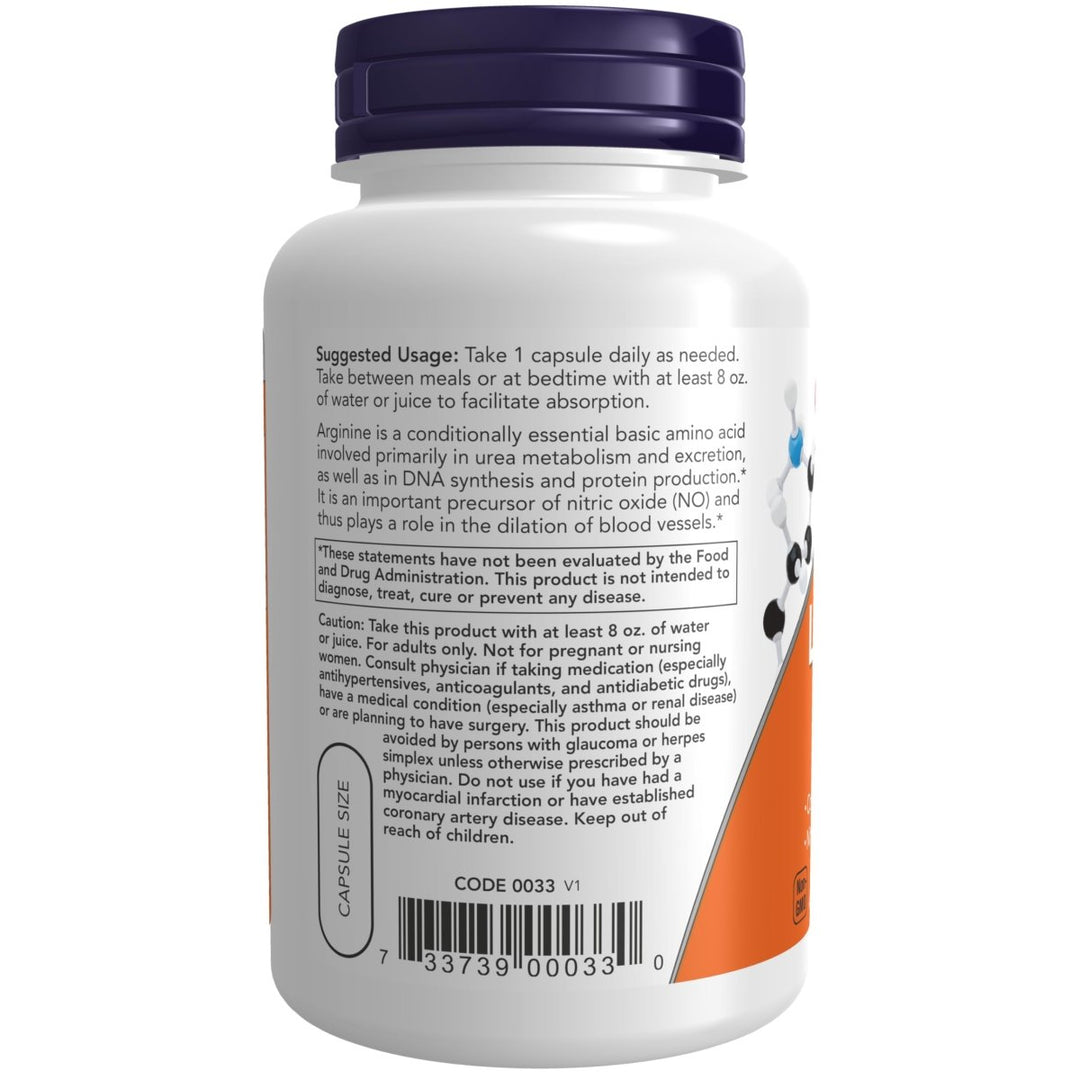 Now Foods L - Arginine 700 mg 180 Vcaps - 0033 - The Oasis of Health