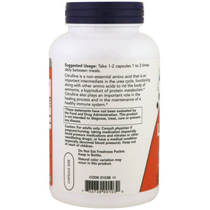 Now Foods L - Citrulline 750 mg 180 Vcaps - 0103 - The Oasis of Health