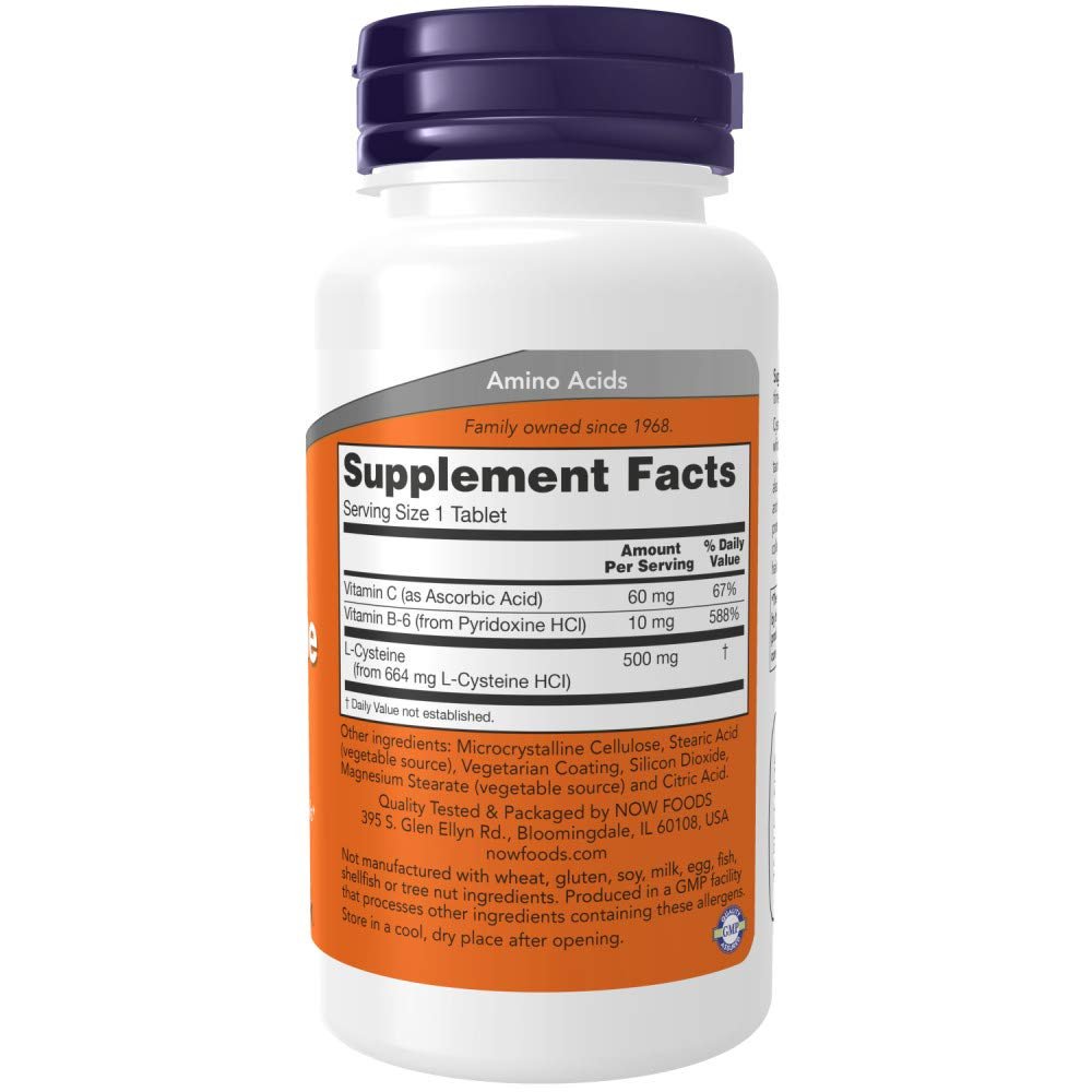 Now Foods L - Cysteine 500 Mg 100 Tablets - 0077 - The Oasis of Health
