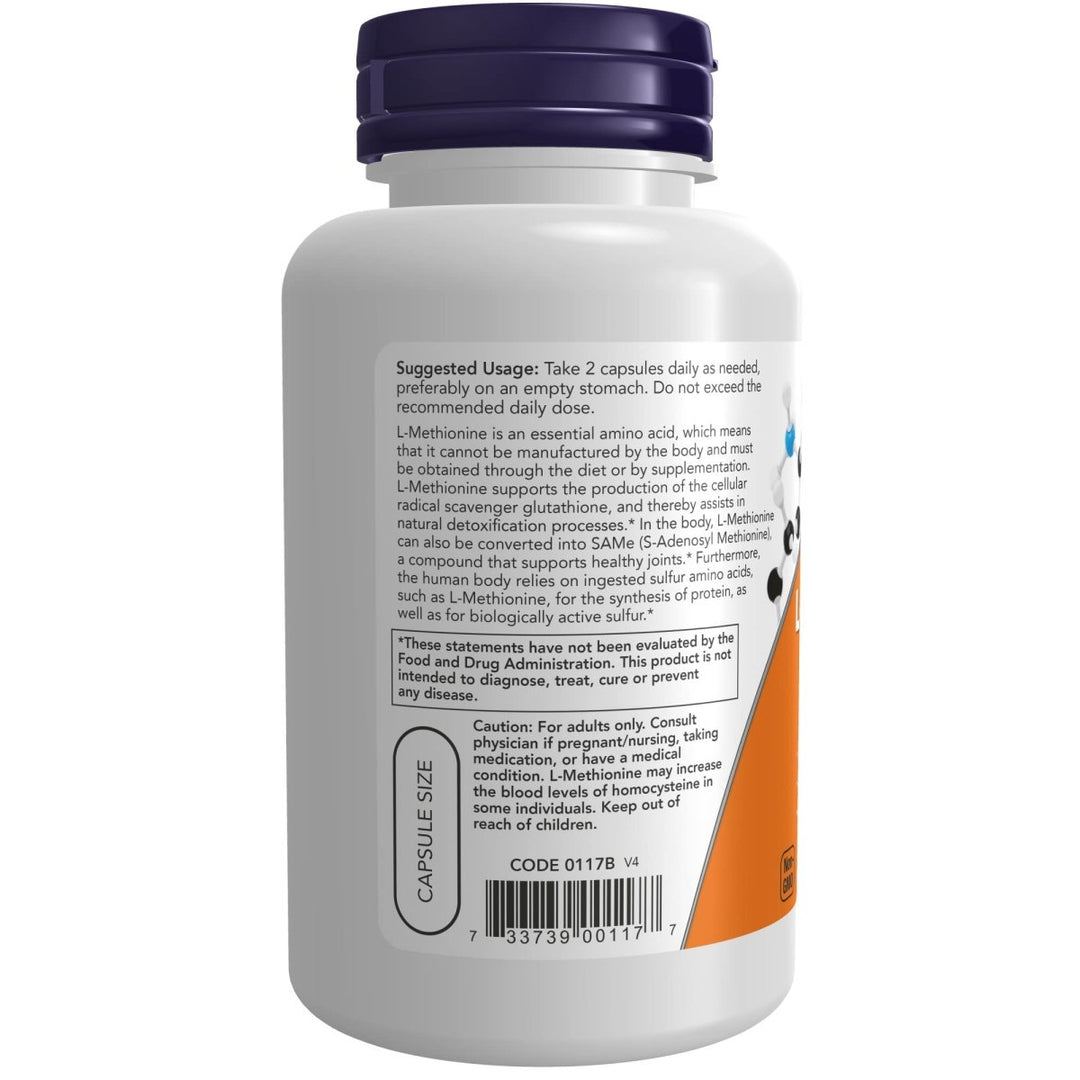 Now Foods L - Methionine 500 mg 100 Capsules - 0117 - The Oasis of Health