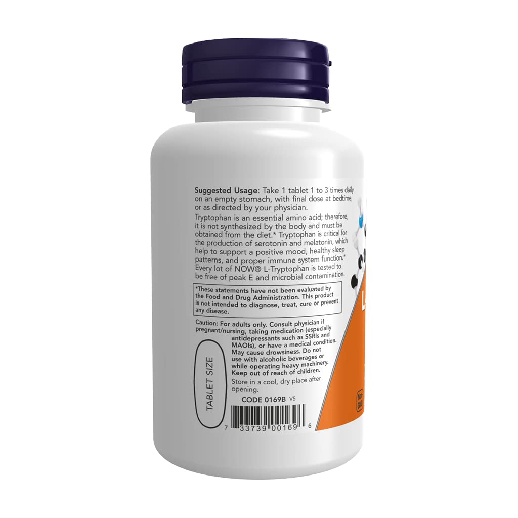 Now Foods L - Tryptophan Double Strength 1000 mg 60 Tablets - 0169 - The Oasis of Health