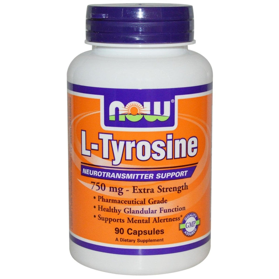 Now Foods L - Tyrosine 750 mg Extra Strength 90 Vcaps - 0165 - The Oasis of Health