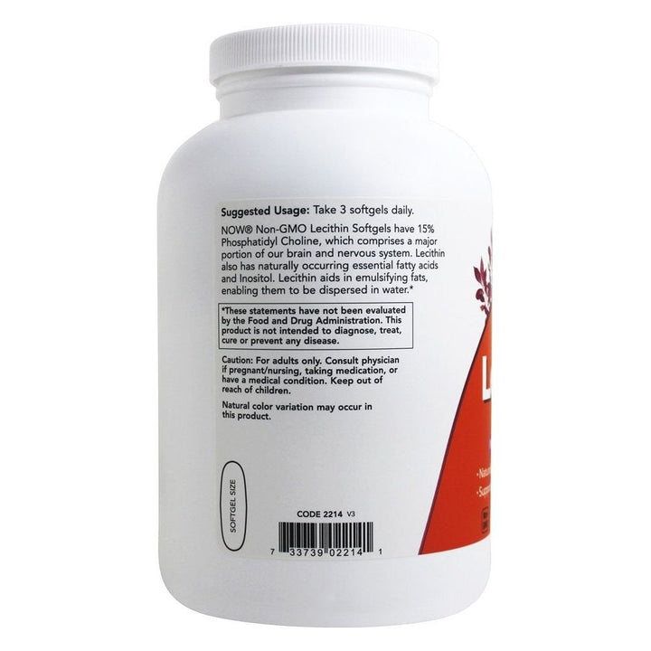 Now Foods Lecithin 1200 mg 400 Softgels - 2214 - The Oasis of Health