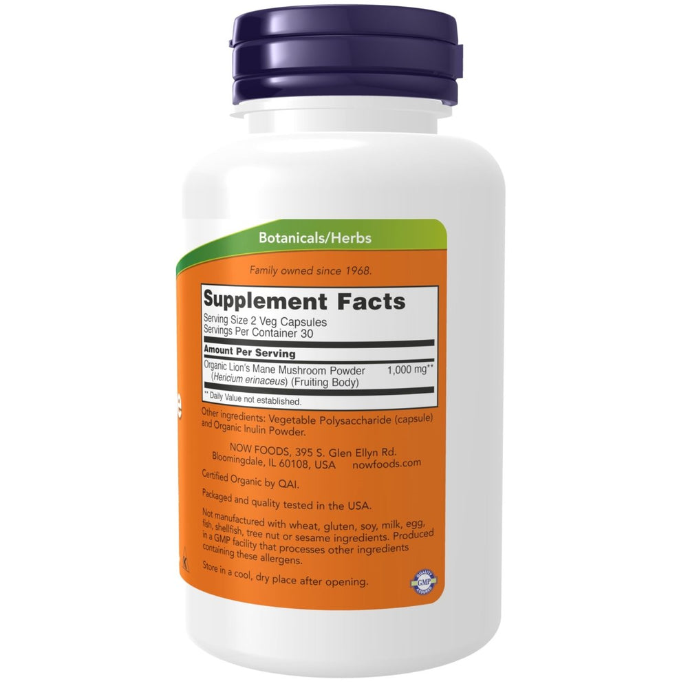 Now Foods Lion's Mane 500 mg 60 Vcaps - The Oasis of Health