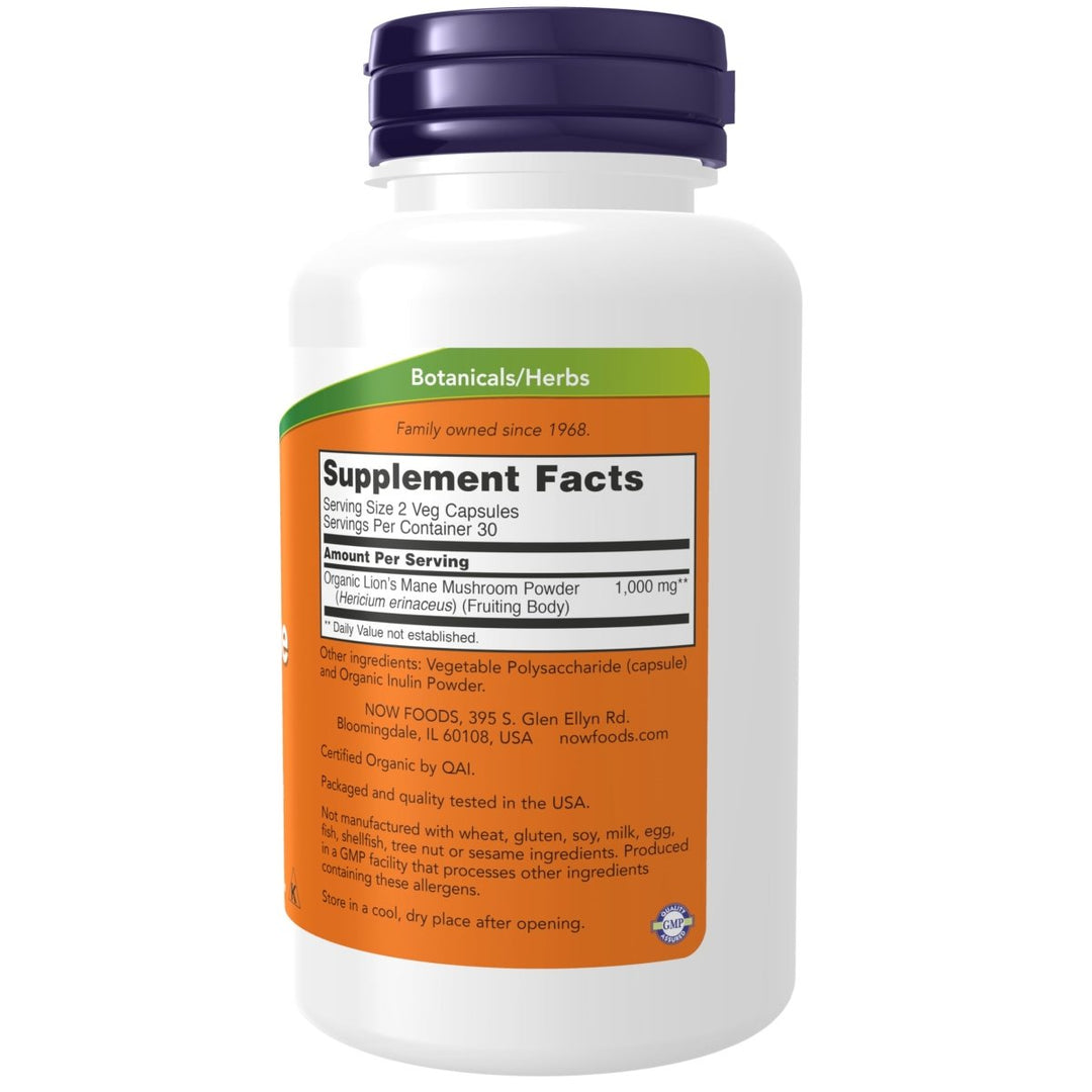 Now Foods Lion's Mane 500 mg 60 Vcaps - The Oasis of Health