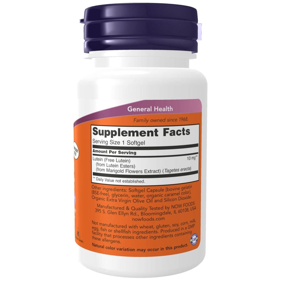 Now Foods Lutein 10 mg 120 Softgels - 3057 - The Oasis of Health