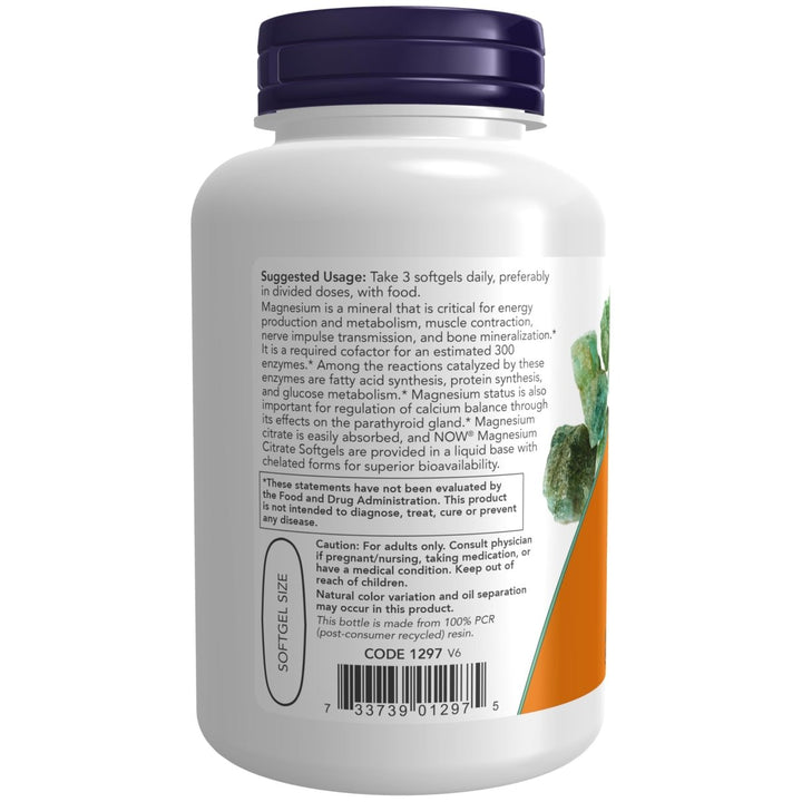 Now Foods Magnesium Citrate 200 mg 100 Tablets - 1290 - The Oasis of Health