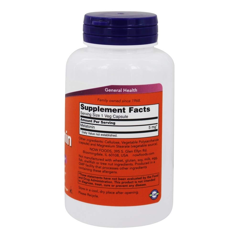 Now Foods Melatonin 5 mg 180 Vcaps - 3556 - The Oasis of Health