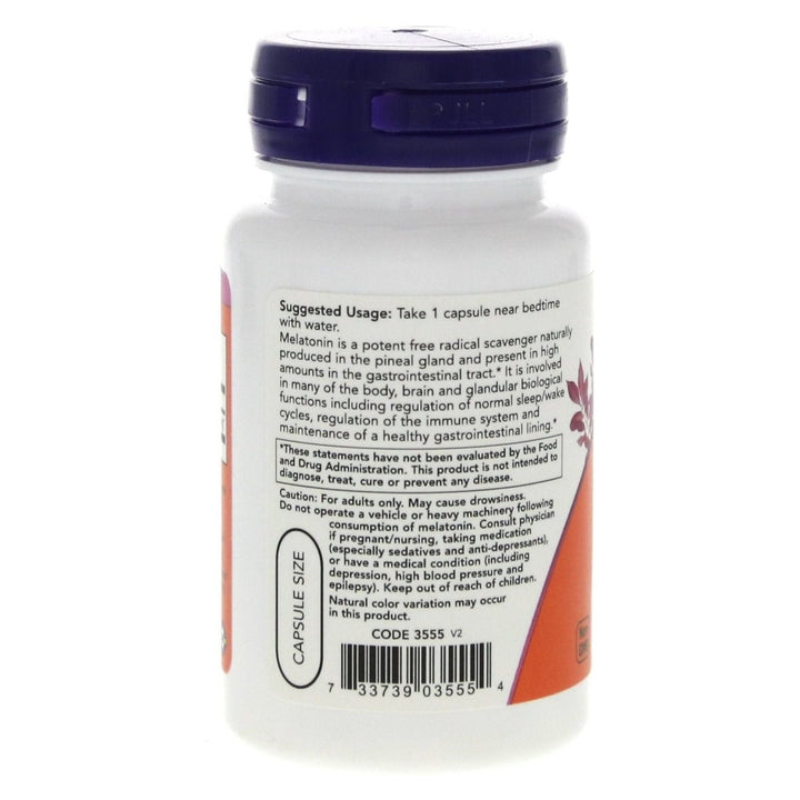 Now Foods Melatonin 5 mg 60 Vcaps - 3555 - The Oasis of Health