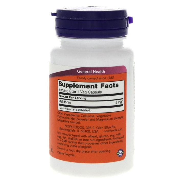 Now Foods Melatonin 5 mg 60 Vcaps - 3555 - The Oasis of Health