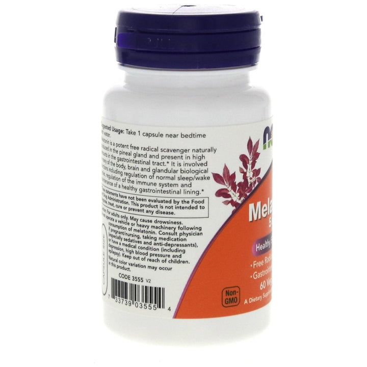Now Foods Melatonin 5 mg 60 Vcaps - 3555 - The Oasis of Health