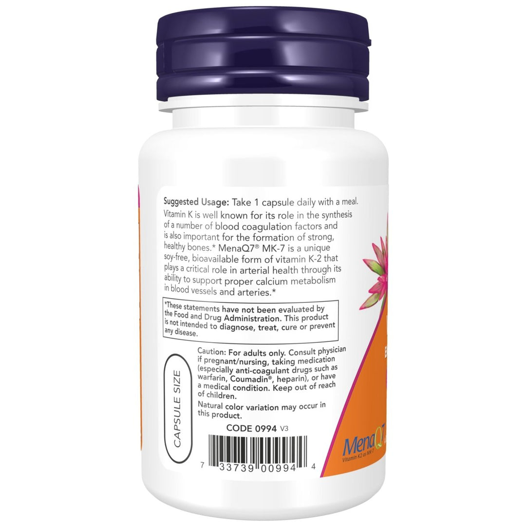 Now Foods MK - 7 Vitamin K - 2 Extra Strength 300 mg 60 Vcaps - 0994 - The Oasis of Health