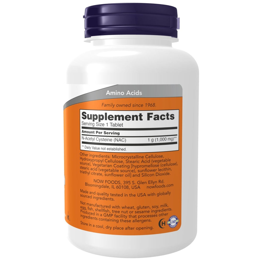 Now Foods NAC 1000 mg 120 Tablets - 0185 - The Oasis of Health