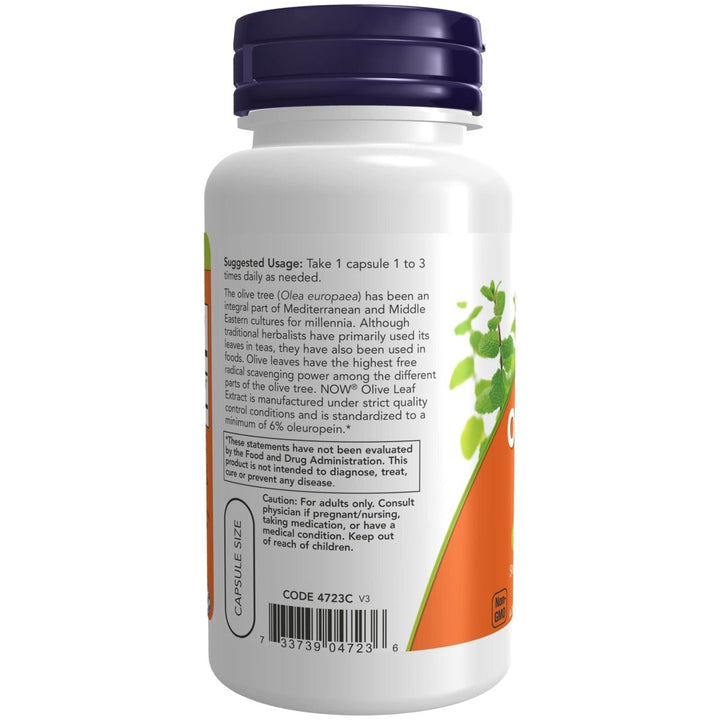 Now Foods Olive Leaf Extract 500 mg 60 Vcaps - 4723 - The Oasis of Health