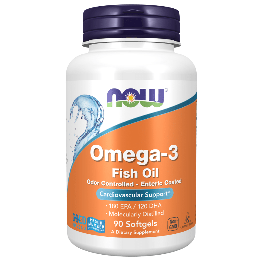 Now Foods Omega - 3, Molecularly Distilled & Enteric Coated 180 Softgels - 1657 - The Oasis of Health