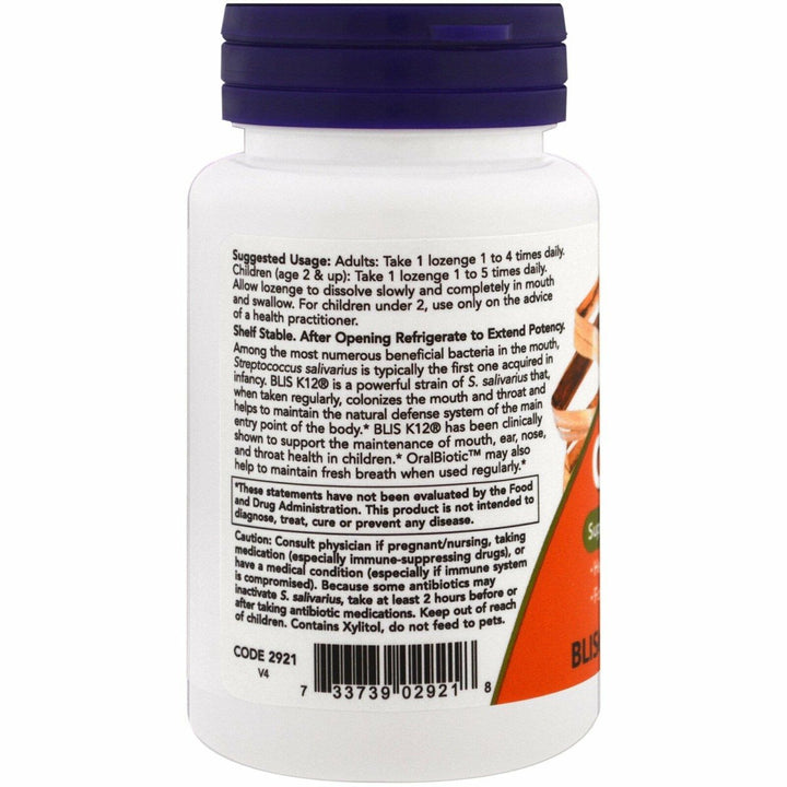 NOW Foods - Oralbiotic Blis K12(R) 60 Loz (Pack of 4) - The Oasis of Health