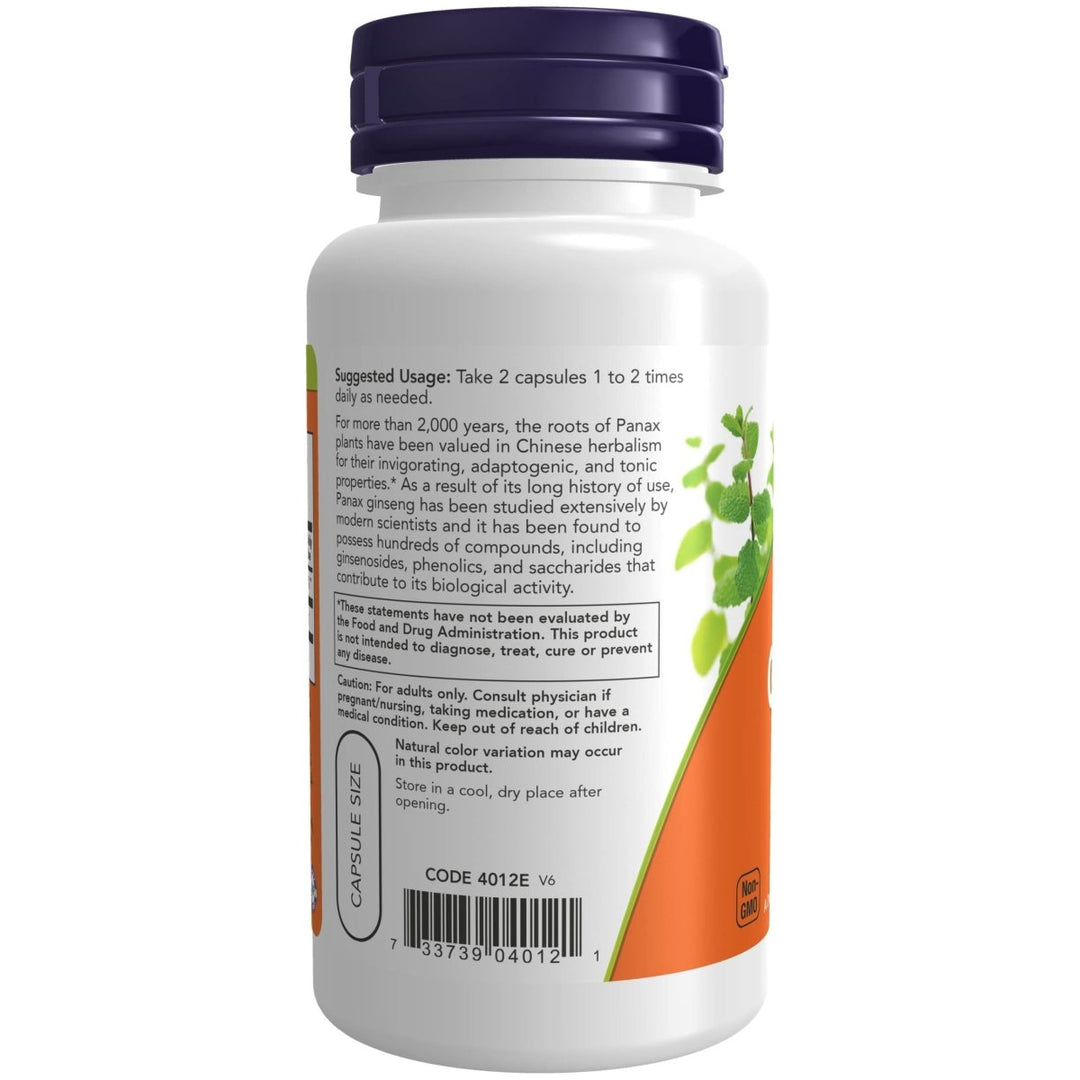 Now Foods Panax Ginseng 500 mg 100 Vcaps - 4012 - The Oasis of Health