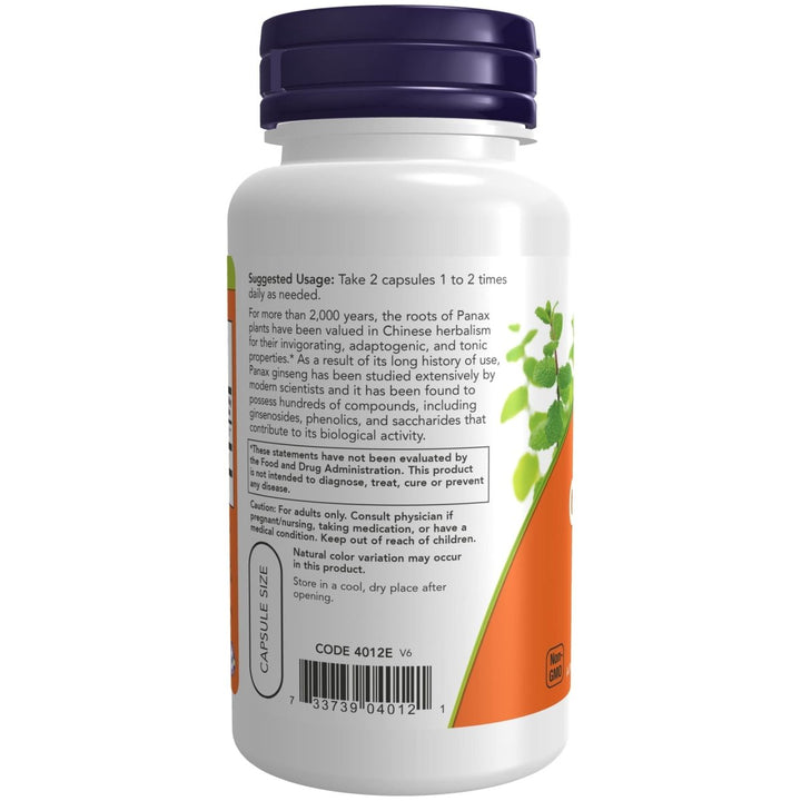 Now Foods Panax Ginseng 500 mg 100 Vcaps - 4012 - The Oasis of Health