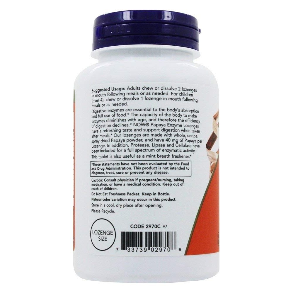 Now Foods Papaya Enzyme 180 Lozenges - 2970 - The Oasis of Health
