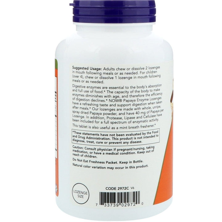 Now Foods Papaya Enzyme 360 Lozenges - 2972 - The Oasis of Health