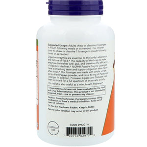 Now Foods Papaya Enzyme 360 Lozenges - 2972 - The Oasis of Health
