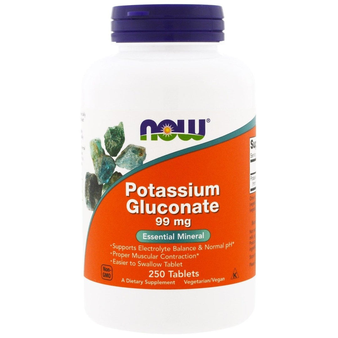 Now Foods Potassium Gluconate 99 mg Vegetarian 250 Tablets - 1462 - The Oasis of Health