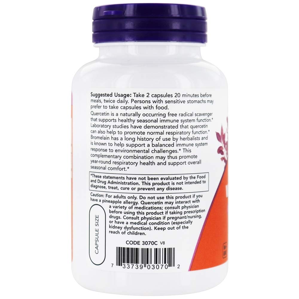 Now Foods Quercetin with Bromelain 120 Vcaps - 3070 - The Oasis of Health