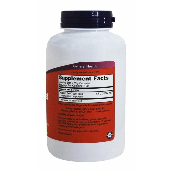 Now Foods Red Yeast Rice 600 mg 240 Vcaps - 3499 - The Oasis of Health