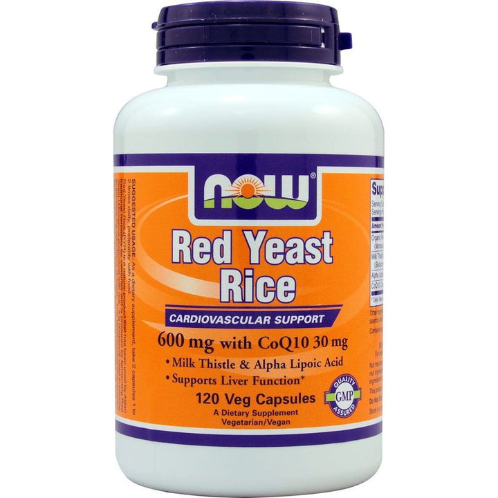 Now Foods Red Yeast Rice 600 mg with CoQ10 30 mg 120 Vcaps - 3334 - The Oasis of Health