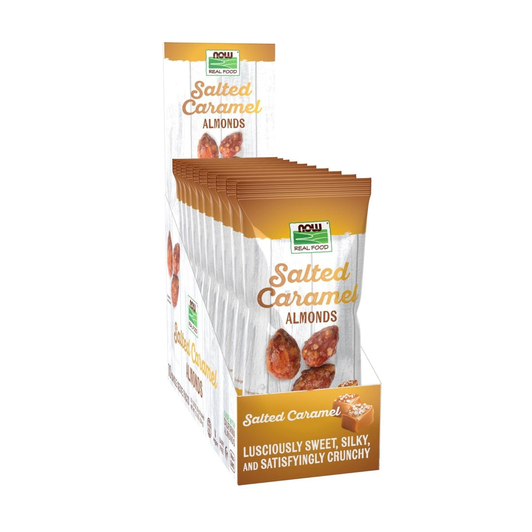 NOW Foods, Salted Caramel Almonds, Crafted in Small Batches, 10 Single Packets - The Oasis of Health