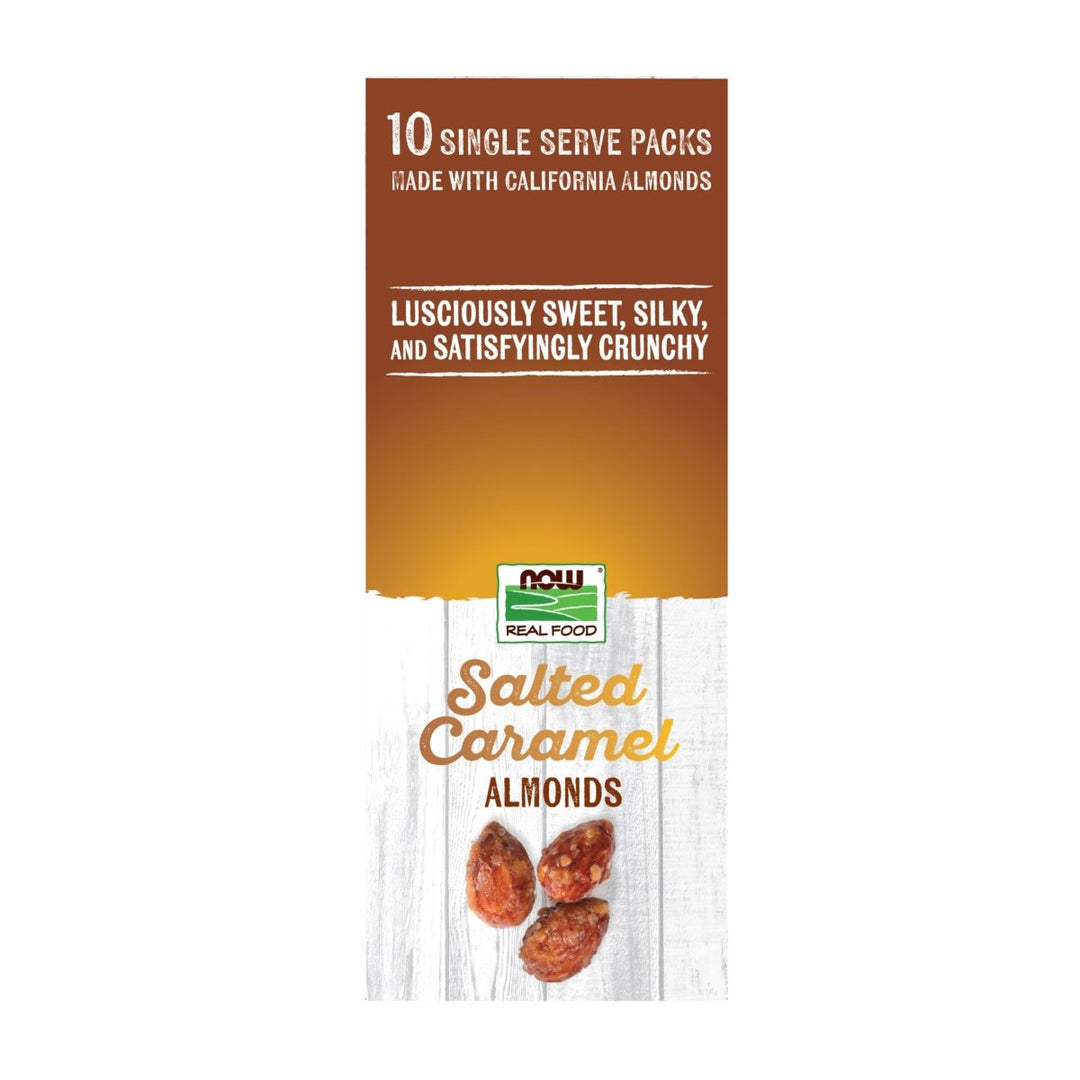 NOW Foods, Salted Caramel Almonds, Crafted in Small Batches, 10 Single Packets - The Oasis of Health