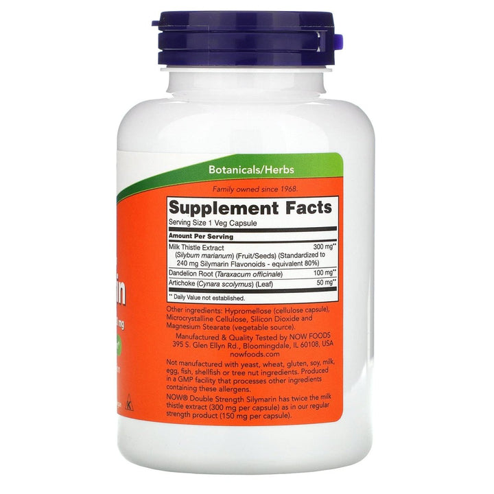 Now Foods Silymarin Double Strength 300 mg 200 Vcaps - 4753 - The Oasis of Health