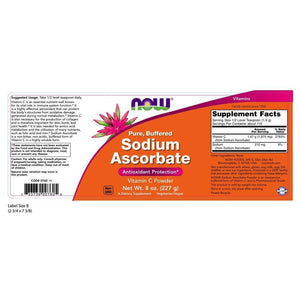 Now Foods Sodium Ascorbate Powder 8oz - 0760 - The Oasis of Health