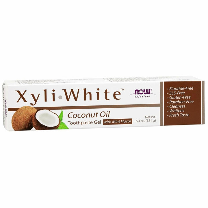 NOW Foods Solutions, Xyliwhite™ Toothpaste Gel, Coconut Oil, Cleanses and Whitens, Cool Coconut - Mint Taste, 6.4 - Ounce - The Oasis of Health