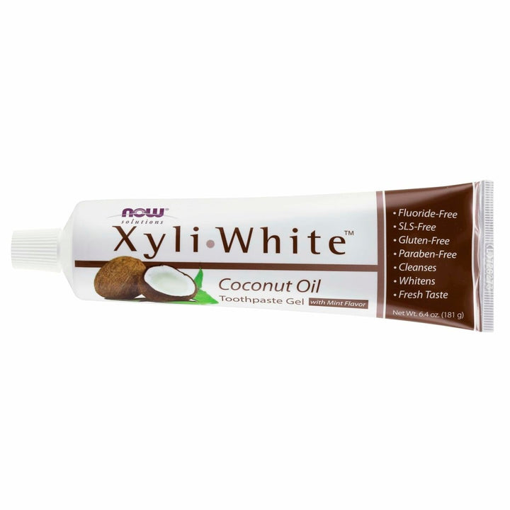 NOW Foods Solutions, Xyliwhite™ Toothpaste Gel, Coconut Oil, Cleanses and Whitens, Cool Coconut - Mint Taste, 6.4 - Ounce - The Oasis of Health