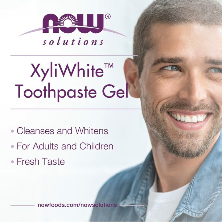 NOW Foods Solutions, Xyliwhite™ Toothpaste Gel, Coconut Oil, Cleanses and Whitens, Cool Coconut - Mint Taste, 6.4 - Ounce - The Oasis of Health