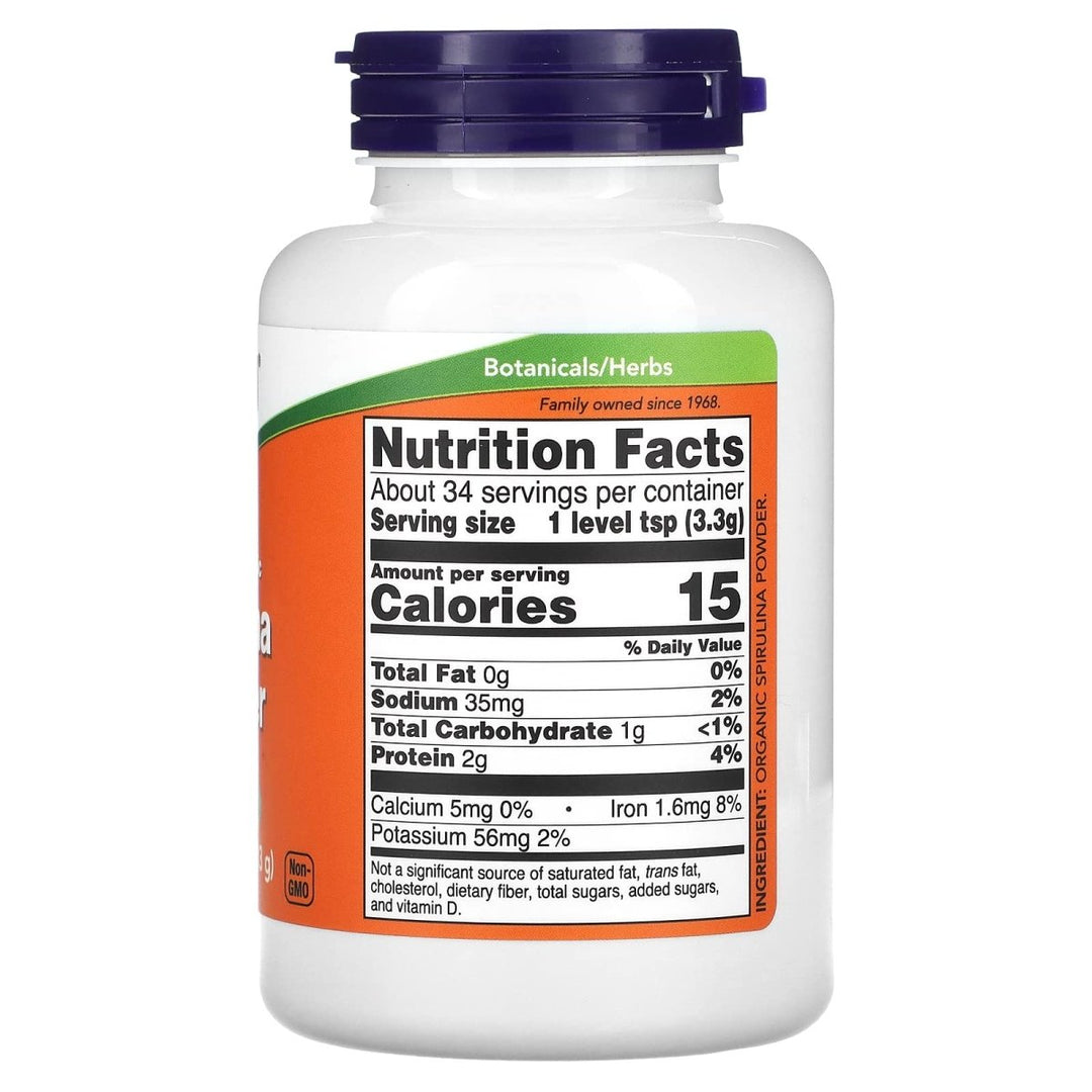 Now Foods Spirulina Powder Organic 4oz - 2690 - The Oasis of Health